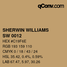 Code couleur: SHERWIN WILLIAMS<br>SW 0012 - Empire Gold | qconv.com