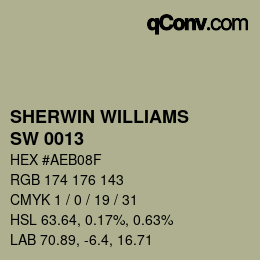 Farbcode: SHERWIN WILLIAMS<br>SW 0013 - Majolica Green | qconv.com