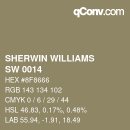 カラーコード: SHERWIN WILLIAMS<br>SW 0014 - Sheraton Sage | qconv.com