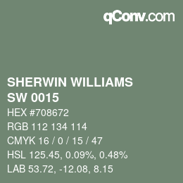 カラーコード: SHERWIN WILLIAMS<br>SW 0015 - Gallery Green | qconv.com