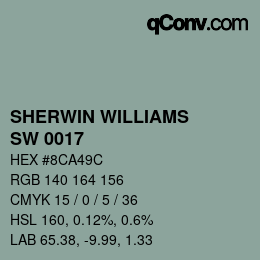 カラーコード: SHERWIN WILLIAMS<br>SW 0017 - Calico | qconv.com