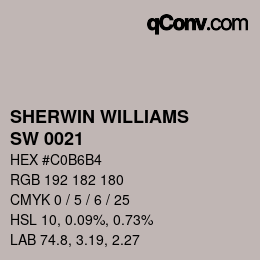 カラーコード: SHERWIN WILLIAMS<br>SW 0021 - Queen Anne Lilac | qconv.com