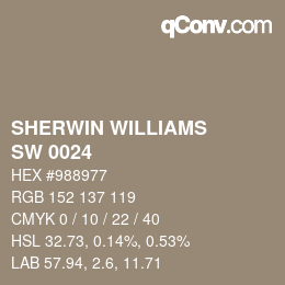 Farbcode: SHERWIN WILLIAMS<br>SW 0024 - Curio Gray | qconv.com