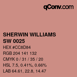 カラーコード: SHERWIN WILLIAMS<br>SW 0025 - Rosedust | qconv.com