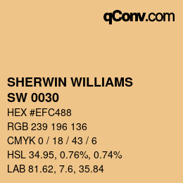 カラーコード: SHERWIN WILLIAMS<br>SW 0030 - Colonial Yellow | qconv.com