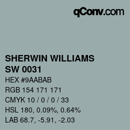 Farbcode: SHERWIN WILLIAMS<br>SW 0031 - Dutch Tile Blue | qconv.com