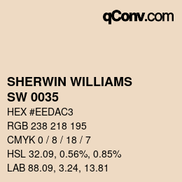 カラーコード: SHERWIN WILLIAMS<br>SW 0035 - Warm Beige | qconv.com