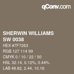 Farbcode: SHERWIN WILLIAMS<br>SW 0038 - Library Pewter | qconv.com