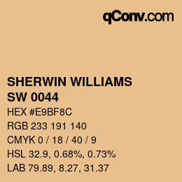 Code couleur: SHERWIN WILLIAMS<br>SW 0044 - Hubbard Squash | qconv.com