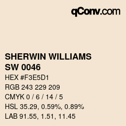 颜色代码: SHERWIN WILLIAMS<br>SW 0046 - White Hyacinth | qconv.com