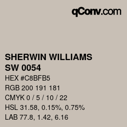 カラーコード: SHERWIN WILLIAMS<br>SW 0054 - Twilight Gray | qconv.com