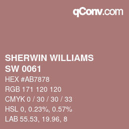 カラーコード: SHERWIN WILLIAMS<br>SW 0061 - Salon Rose | qconv.com
