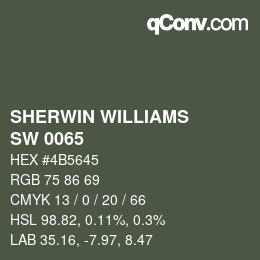 カラーコード: SHERWIN WILLIAMS<br>SW 0065 - Vogue Green | qconv.com