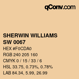 颜色代码: SHERWIN WILLIAMS<br>SW 0067 - Belvedere Cream | qconv.com