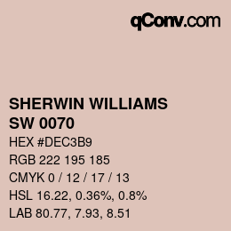 カラーコード: SHERWIN WILLIAMS<br>SW 0070 - Pink Shadow | qconv.com