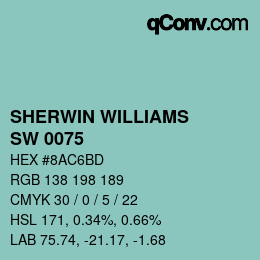 Farbcode: SHERWIN WILLIAMS<br>SW 0075 - Holiday Turquoise | qconv.com