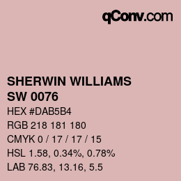 Code couleur: SHERWIN WILLIAMS<br>SW 0076 - Appleblossom | qconv.com