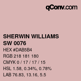 カラーコード: SHERWIN WILLIAMS<br>SW 0076 - Appleblossom | qconv.com