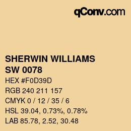 颜色代码: SHERWIN WILLIAMS<br>SW 0078 - Sunbeam Yellow | qconv.com