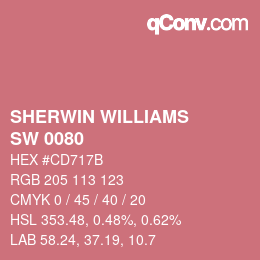 颜色代码: SHERWIN WILLIAMS<br>SW 0080 - Pink Flamingo | qconv.com