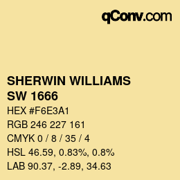 Code couleur: SHERWIN WILLIAMS<br>SW 1666 - Venetian Yellow | qconv.com