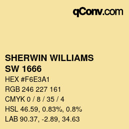 Code couleur: SHERWIN WILLIAMS<br>SW 1666 - Venetian Yellow | qconv.com