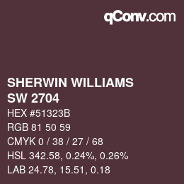 Código de color: SHERWIN WILLIAMS<br>SW 2704 - Merlot | qconv.com