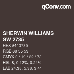 カラーコード: SHERWIN WILLIAMS<br>SW 2735 - Rockweed | qconv.com