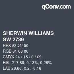 Farbcode: SHERWIN WILLIAMS<br>SW 2739 - Charcoal Blue | qconv.com