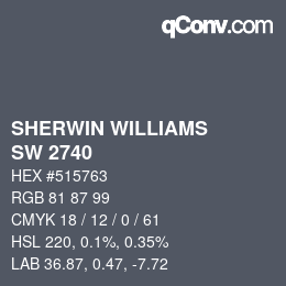 Farbcode: SHERWIN WILLIAMS<br>SW 2740 - Mineral Gray | qconv.com