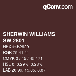 Farbcode: SHERWIN WILLIAMS<br>SW 2801 - Rookwood Dark Red | qconv.com