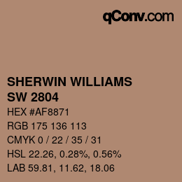 颜色代码: SHERWIN WILLIAMS<br>SW 2804 - Renwick Rose Beige | qconv.com