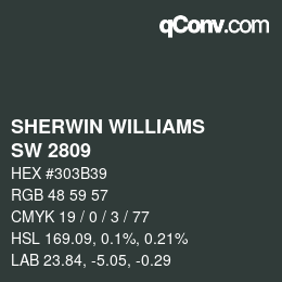 Code couleur: SHERWIN WILLIAMS<br>SW 2809 - Rookwood Shutter Green | qconv.com