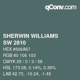 Code couleur: SHERWIN WILLIAMS<br>SW 2810 - Rookwood Sash Green | qconv.com