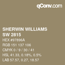 Code couleur: SHERWIN WILLIAMS<br>SW 2815 - Renwick Olive | qconv.com