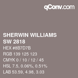 カラーコード: SHERWIN WILLIAMS<br>SW 2818 - Renwick Heather | qconv.com