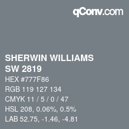 Code couleur: SHERWIN WILLIAMS<br>SW 2819 - Downing Slate | qconv.com