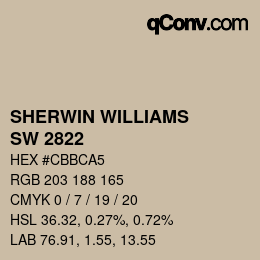 カラーコード: SHERWIN WILLIAMS<br>SW 2822 - Downing Sand | qconv.com