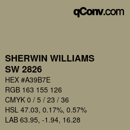 Code couleur: SHERWIN WILLIAMS<br>SW 2826 - Colonial Revival Green Stone | qconv.com