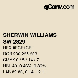 Code couleur: SHERWIN WILLIAMS<br>SW 2829 - Classical White | qconv.com