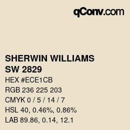 颜色代码: SHERWIN WILLIAMS<br>SW 2829 - Classical White | qconv.com