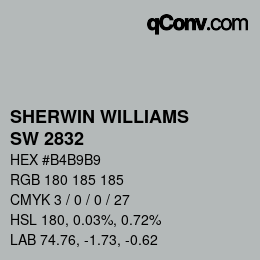 カラーコード: SHERWIN WILLIAMS<br>SW 2832 - Colonial Revival Gray | qconv.com