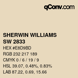 カラーコード: SHERWIN WILLIAMS<br>SW 2833 - Roycroft Vellum | qconv.com