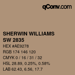 Code couleur: SHERWIN WILLIAMS<br>SW 2835 - Craftsman Brown | qconv.com