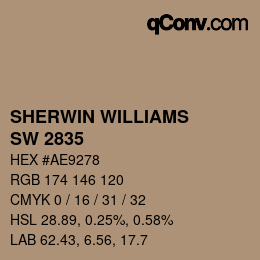 カラーコード: SHERWIN WILLIAMS<br>SW 2835 - Craftsman Brown | qconv.com