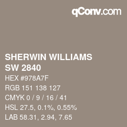 カラーコード: SHERWIN WILLIAMS<br>SW 2840 - Hammered Silver | qconv.com