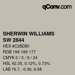 颜色代码: SHERWIN WILLIAMS<br>SW 2844 - Roycroft Mist Gray | qconv.com