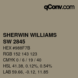 Code couleur: SHERWIN WILLIAMS<br>SW 2845 - Bunglehouse Gray | qconv.com