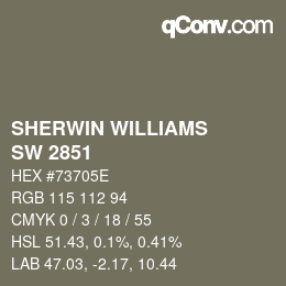 Code couleur: SHERWIN WILLIAMS<br>SW 2851 - Sage Green Light | qconv.com