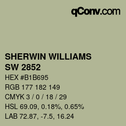 Farbcode: SHERWIN WILLIAMS<br>SW 2852 - Plymouth Green | qconv.com